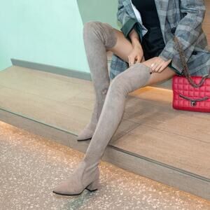 Vero Cuoio Italian Suede Taupe Over the Knee Boots Women's 8.5 thigh high boots‍